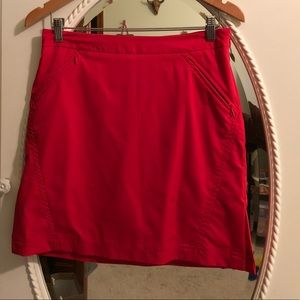 Red golf skirt